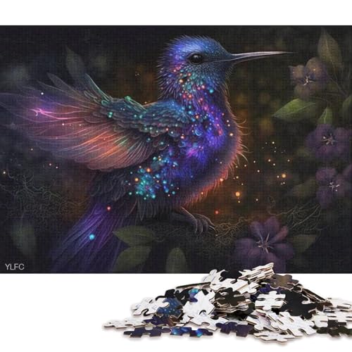 Puzzle für Erwachsene, Kolibri im Wald, 1000-teiliges Puzzle, Kartonpuzzle, Puzzle für 12-Jährige, Spielzeug-Wanddekoration 38x26cm/1000 Teile von LiJianXXL