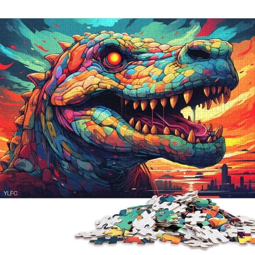 Puzzle für Erwachsene, Krokodil-Tierroboter, Puzzle für Erwachsene, 1000-teiliges Holzpuzzle für Erwachsene und Kinder ab 12 Jahren, Heimkunstdekor 75x50cm/1000 Teile von LiJianXXL