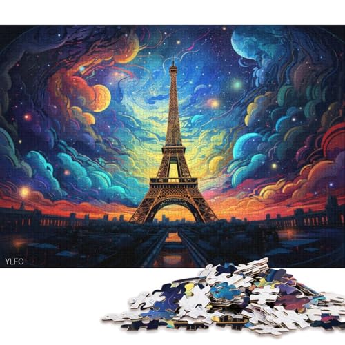 Puzzle für Erwachsene, Kunst, Eiffelturm, 1000-teiliges Puzzle, Kartonpuzzle für Erwachsene, Geschenke, Herausforderung, Familie 38x26cm/1000 Teile von LiJianXXL