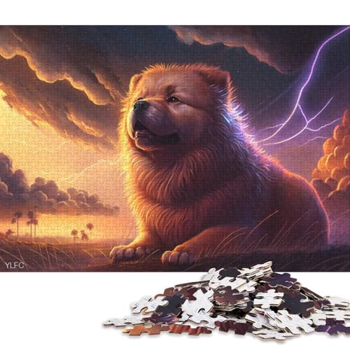 Puzzle für Erwachsene, Kunst-Chow-Chow-Hund, 1000-teiliges Puzzle, Kartonpuzzle, Puzzles für 12-Jährige, Spielzeug-Wanddekoration 38x26cm/1000 Teile von LiJianXXL