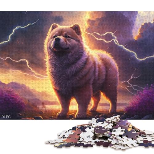 Puzzle für Erwachsene, Kunst-Chow-Chow-Hund, 1000-teiliges Puzzle, Kartonpuzzle, Puzzles für 12-Jährige, Spielzeug-Wanddekoration 38x26cm/1000 Teile von LiJianXXL