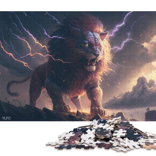 Puzzle für Erwachsene, Kunsttier-Löwe, 1000-teiliges Puzzle, Kartonpuzzle, Puzzle für 12-Jährige, Spielzeug-Wanddekoration 38x26cm/1000 Teile von LiJianXXL