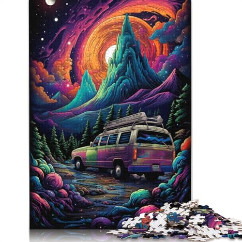 Puzzle für Erwachsene, Psychedelic Drive, 1000-teiliges Puzzle für Erwachsene, Holzpuzzle für Erwachsene und Kinder, Lernspielzeug, 75 x 50 cm von LiJianXXL