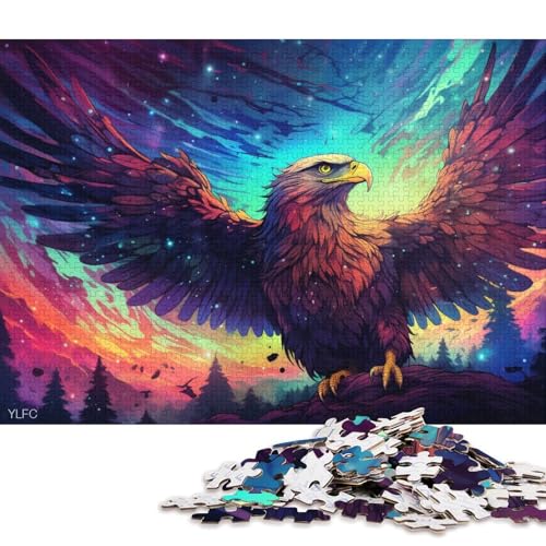 Puzzle für Erwachsene, Psychedelic Eagle, 1000-teiliges Puzzle für Erwachsene, Holzpuzzle für Erwachsene, Familienlernen, pädagogisches Puzzle 75x50cm/1000 Teile von LiJianXXL