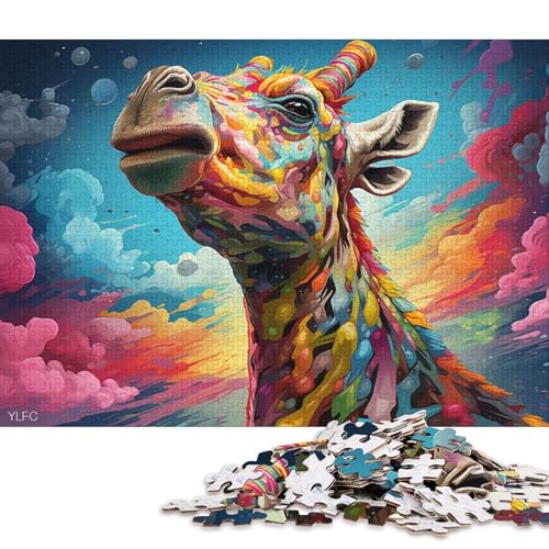 Puzzle für Erwachsene, Roboter-Giraffe-Kunst, 1000-teiliges Puzzle für Erwachsene, Holzpuzzle für Erwachsene, Geschenke für Heimdekoration, Puzzle-Spielzeug 75x50cm/1000 Teile von LiJianXXL