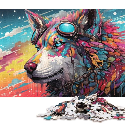 Puzzle für Erwachsene, Roboter-Husky-Kunst, 1000-teiliges Puzzle, Kartonpuzzle, Puzzles für 12-Jährige, Spielzeug-Wanddekoration 38x26cm/1000 Teile von LiJianXXL