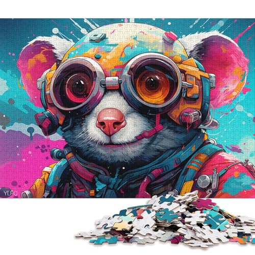 Puzzle für Erwachsene, Roboter-Koala-Kunst, 1000-teiliges Puzzle, Holzpuzzle, Puzzles für 12-Jährige, Spielzeug-Wanddekoration 75x50cm/1000 Teile von LiJianXXL