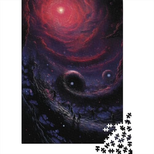 Puzzle für Erwachsene, Schwarzes Loch, Spirale, 1000 Teile, Puzzle, Holzpuzzle, Puzzle für 12-Jährige, tolles Geschenk für Erwachsene (Größe 75 x 50 cm) von LiJianXXL