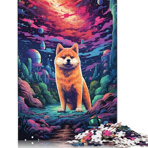 Puzzle für Erwachsene, Shiba Inu-Astronaut, 1000-teiliges Puzzle, Holzpuzzle für Erwachsene und Kinder ab 12 Jahren, tolle Geschenke zu Weihnachten, 75 x 50 cm von LiJianXXL