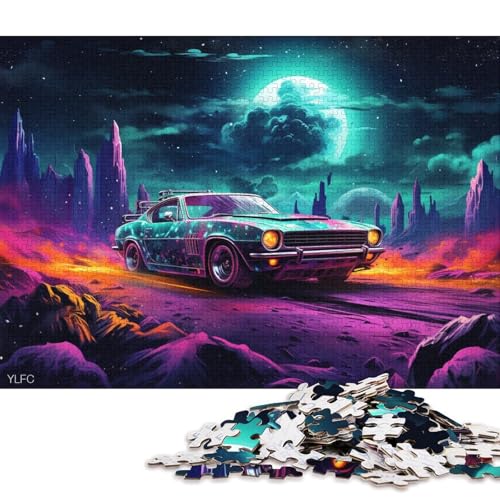 Puzzle für Erwachsene, Sportwagen im Weltraum, 1000-teiliges Puzzle, Kartonpuzzle für Erwachsene und Kinder ab 12 Jahren, Puzzle für Erwachsene, Geschenke 38x26cm/1000 Teile von LiJianXXL