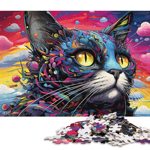 Puzzle für Erwachsene, Tier, Katze, Roboter, 1000 Teile, Puzzle für Erwachsene und Kinder, Kartonpuzzle für Erwachsene und Kinder, Geschenkideen 38x26cm/1000 Teile von LiJianXXL