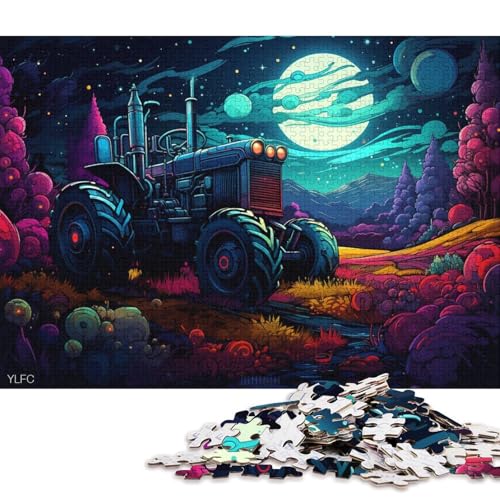 Puzzle für Erwachsene, Traktor im Weltraum, 1000-teiliges Puzzle, Holzpuzzle, Puzzles für 12-Jährige, Spielzeug-Wanddekoration 75x50cm/1000 Teile von LiJianXXL