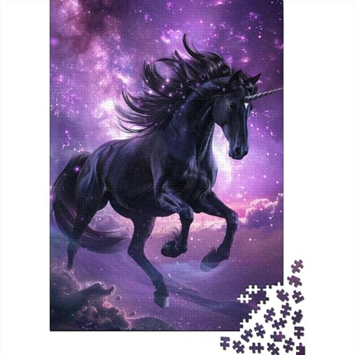 Puzzle für Erwachsene, Traum-Puzzle Black Horse, 1000 Teile, Holzpuzzle für Erwachsene und Kinder ab 12 Jahren, Spielzeug, Denkspiel (Größe 75 x 50 cm) von LiJianXXL