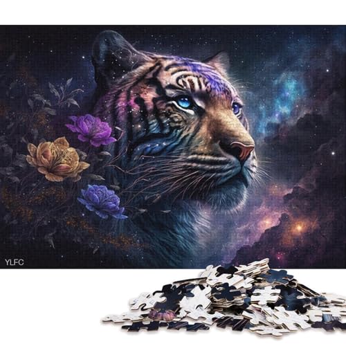 Puzzle für Erwachsene, Twin Cosmic Art Tiger, 1000-teiliges Puzzle, Lernspiele, Kartonpuzzle für Erwachsene und Kinder ab 12 Jahren, Spielspielzeug (Größe 38 * 26 cm) von LiJianXXL