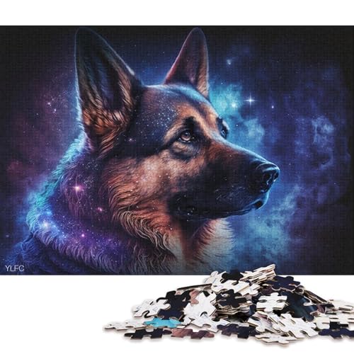 Puzzle für Erwachsene, Twin Cosmic German Shepherd, 1000-teiliges Puzzle, Lernspiele, Kartonpuzzle für Erwachsene und Kinder ab 12 Jahren, Spielspielzeug (Größe 38 * 26 cm) von LiJianXXL