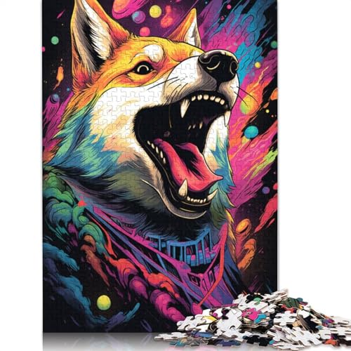 Puzzle für Erwachsene, Wütender Shiba Inu, Puzzle 1000 Teile für Erwachsene, Holzpuzzle für Erwachsene, Familienpuzzle, Unmögliches Puzzle, 75 x 50 cm von LiJianXXL