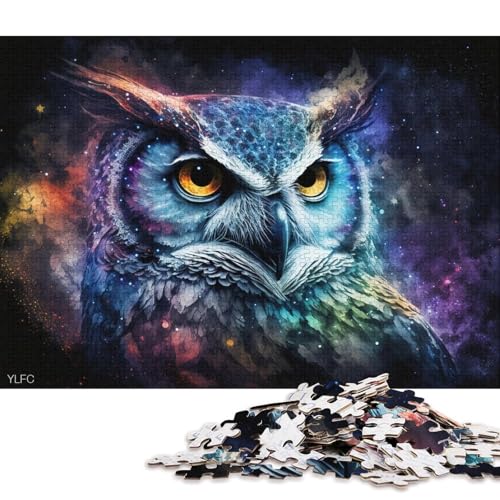 Puzzle für Erwachsene, Zwillings-Kosmische Tier-Eule, 1000-teiliges Puzzle, Lernspiele, Holzpuzzle für Erwachsene und Kinder ab 12 Jahren, Spielspielzeug (Größe 75 * 50 cm) von LiJianXXL