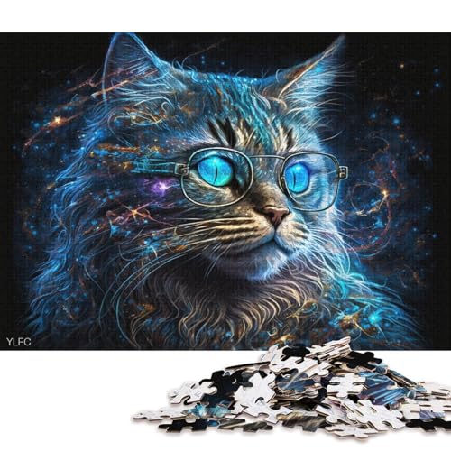 Puzzle für Erwachsene, Zwillings-Maine-Coon-Katze, Krieger, 1000-teiliges Puzzle, Lernspiele, Kartonpuzzle für Erwachsene und Kinder ab 12 Jahren, Spielspielzeug (Größe 38 * 26 cm) von LiJianXXL