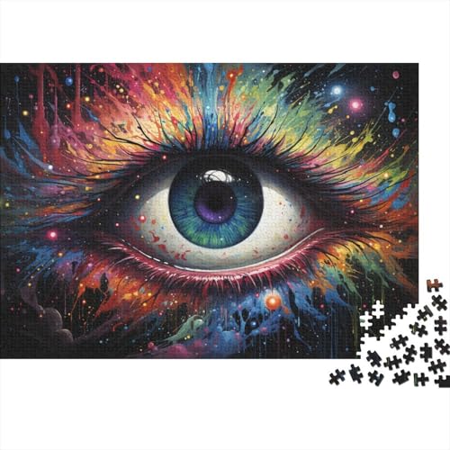 Puzzle für Erwachsene, Zwillingsaugen, Bunte Farben, 1000 Teile, Lernspiele, Holzpuzzle für Erwachsene und Kinder ab 12 Jahren, Spielspielzeug, 50 x 75 cm von LiJianXXL