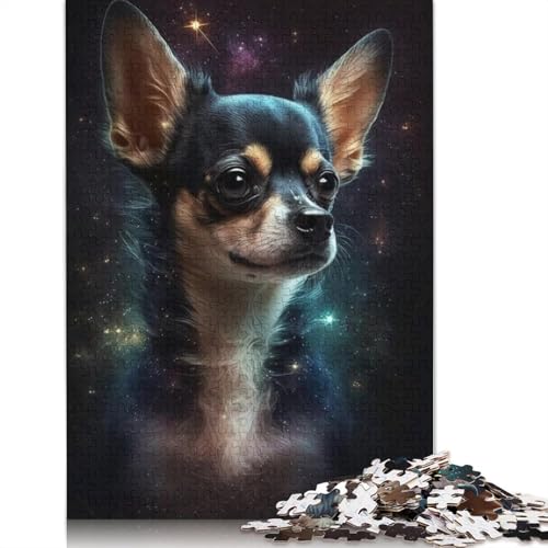 Puzzle für Erwachsene, Zwillingsgalaxie, bunter Chihuahua, 1000-teiliges Puzzle, Lernspiele, Holzpuzzle für Erwachsene und Kinder ab 12 Jahren, Spielspielzeug (Größe 75 * 50 cm) von LiJianXXL