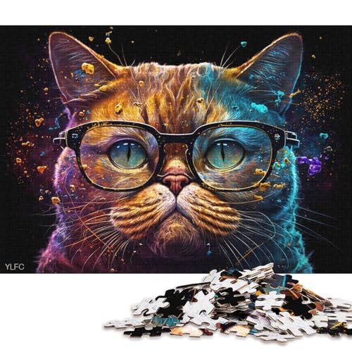 Puzzle für Erwachsene, Zwillingskatze von Garfield mit Brille, 1000-teiliges Puzzle, Lernspiele, Kartonpuzzle für Erwachsene und Kinder ab 12 Jahren, Spielspielzeug (Größe 38 * 26 cm) von LiJianXXL