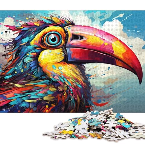 Puzzle für Erwachsene, bunter Roboter-Tukan, 1000-teiliges Puzzle, Kartonpuzzle für Erwachsene, Geschenke, Herausforderung für die Familie 38x26cm/1000 Teile von LiJianXXL