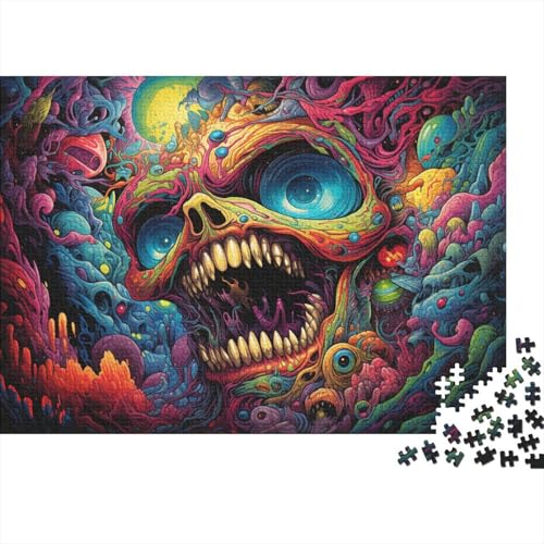 Puzzle für Erwachsene, buntes psychedelisches Monster, Puzzle für Erwachsene, 1000 Teile, Holzpuzzle für Jugendliche und Kinder, tolles Geschenk für Erwachsene, 50 x 75 cm von LiJianXXL