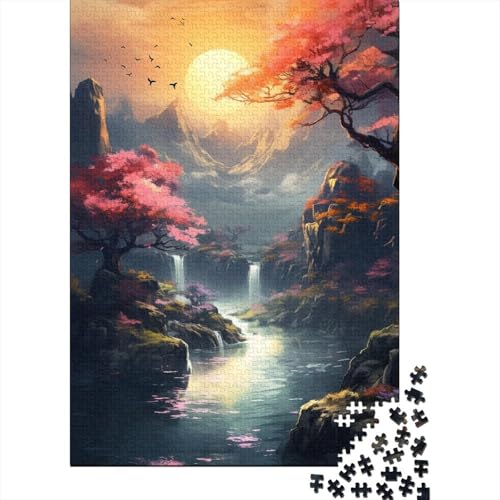 Puzzle für Erwachsene, farbenfrohe Landschaften, 1000-teiliges Puzzle, Holzpuzzle für Erwachsene und Kinder ab 12 Jahren, Spielzeug, Denkspiel (Größe 75 x 50 cm) von LiJianXXL