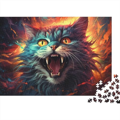 Puzzle für Erwachsene, farbenfrohe Planetenkatze, 1000-teiliges Puzzle für Erwachsene, Holzpuzzle für Erwachsene und Kinder, Lernspielzeug, 50 x 75 cm von LiJianXXL