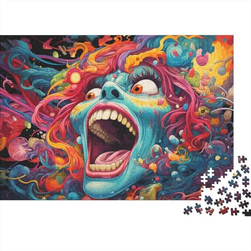 Puzzle für Erwachsene, farbenfrohes psychedelisches Monster, 1000 Teile, Puzzle aus Holz für Jugendliche und Erwachsene, tolles Geschenk für Erwachsene, 50 x 75 cm von LiJianXXL