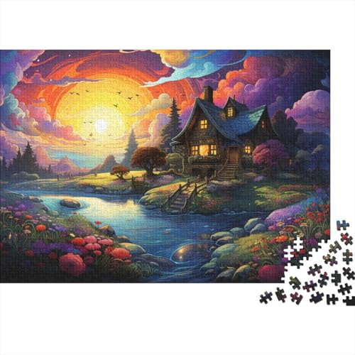 Puzzle für Erwachsene, farbenfrohes psychedelisches Spektakel, Puzzle 1000 Teile, Holzpuzzle für Erwachsene und Kinder ab 12 Jahren, Heimdekoration, Puzzlespielzeug, 50 x 75 cm von LiJianXXL