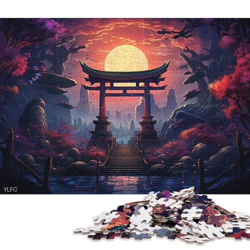 Puzzle für Erwachsene, japanische Torii-Tor-Kunst, 1000-teiliges Puzzle, Holzpuzzle, Puzzles für 12-Jährige, Spielzeug-Wanddekoration 75x50cm/1000 Teile von LiJianXXL