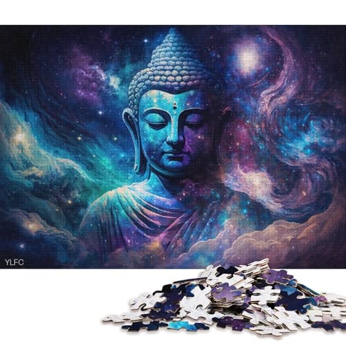 Puzzle für Erwachsene, kosmische Kunst, Buddha, 1000 Teile, Holzpuzzle für Kinder ab 12 Jahren, Lernspielzeug (Größe 75 * 50 cm) von LiJianXXL