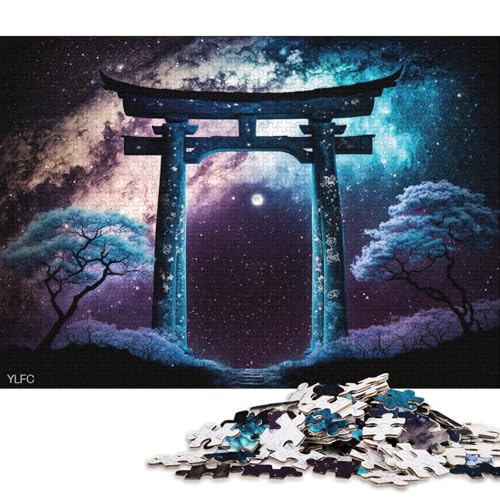 Puzzle für Erwachsene, kosmisches Japanisches Torii-Tor, 1000-teiliges Puzzle, Kartonpuzzle für Erwachsene und Kinder, Lernspiel (Größe 38 * 26 cm) von LiJianXXL