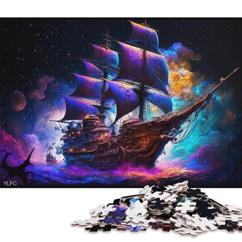 Puzzle für Erwachsene, kosmisches Piratenschiff, 1000-teiliges Puzzle, Kartonpuzzle für Erwachsene und Kinder ab 12 Jahren, pädagogische Herausforderung (Größe 38 * 26 cm) von LiJianXXL