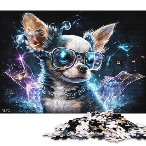 Puzzle für Erwachsene, magischer Chihuahua-Krieger, 1000-teiliges Puzzle, Holzpuzzle für Erwachsene und Kinder ab 12 Jahren, Lernspiel, Herausforderungsspielzeug (Größe 75 * 50 cm) von LiJianXXL