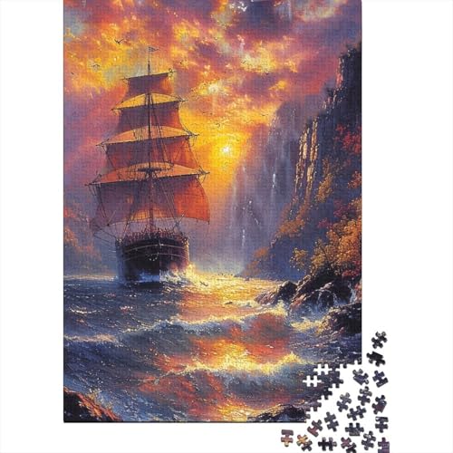 Puzzle für Erwachsene, schönes Schiff, 1000 Teile, Holzpuzzle, geeignet für Erwachsene und Kinder ab 12 Jahren, lustige Puzzlespiele (Größe 75 x 50 cm) von LiJianXXL