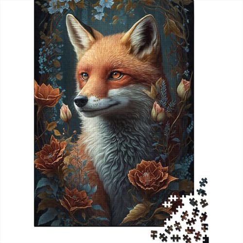 Puzzle für Erwachsene, süßer Art-Fuchs, 1000-teiliges Puzzle, Holzpuzzle für Erwachsene und Kinder ab 12 Jahren, Spielzeug, Denkspiel (Größe 75 x 50 cm) von LiJianXXL