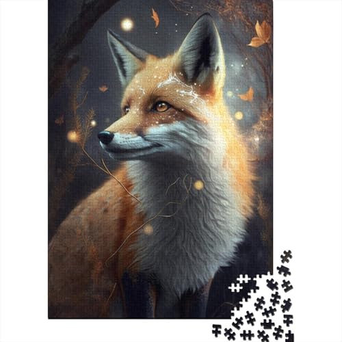 Puzzle für Erwachsene, süßer Art-Fuchs, 1000-teiliges Puzzle, Holzpuzzle für Erwachsene und Kinder ab 12 Jahren, Spielzeug, Denkspiel (Größe 75 x 50 cm) von LiJianXXL