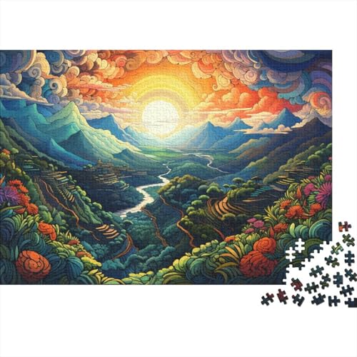 Puzzle für Erwachsene 1000 Bunte Banaue-Reisterrassen Puzzle für Erwachsene Holzpuzzle Lernspiel 50x75 cm von LiJianXXL