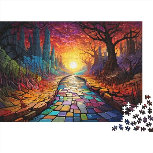 Puzzle für Erwachsene 1000 Stück Fantasie Bunte Landschaft Puzzle für Erwachsene Holzpuzzle Lernspiel 50x75 cm von LiJianXXL