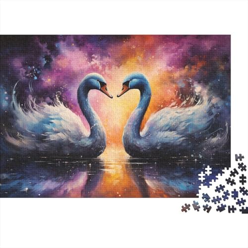 Puzzle für Erwachsene 1000 Stück Fantasie Bunter Sternenhimmel Schwan Puzzle für Erwachsene Holzpuzzle Lernspiel 50x75 cm von LiJianXXL