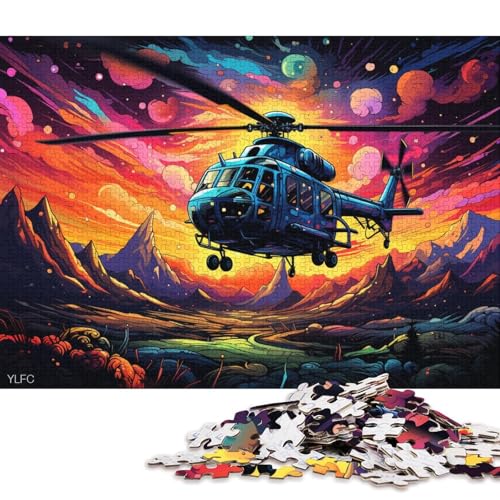 Puzzle für Erwachsene 1000 Teile, Bunte Hubschrauber-Puzzle für Kinder, Karton-Puzzle, tolles Geschenk für Erwachsene 38x26cm/1000 Teile von LiJianXXL