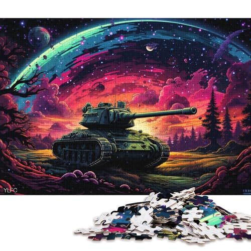 Puzzle für Erwachsene 1000 Teile, Bunte Panzerpuzzles für Erwachsene und Kinder, Holzpuzzle, Weihnachtspuzzlegeschenke 75x50cm/1000 Teile von LiJianXXL