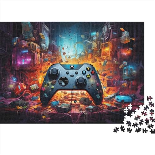 Puzzle für Erwachsene 1000 Teile, Gamecontroller, umgeben von Spielzeug, Puzzle für Erwachsene, Holzpuzzle, Heimdekoration, 50 x 75 cm von LiJianXXL