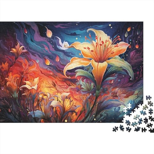 Puzzle für Erwachsene 1000 Teile Die farbenfrohe Psychedelie der portugiesischen Hyazinthen Puzzle für Erwachsene Holzpuzzle Schwierig und herausfordernd 50x75cm von LiJianXXL