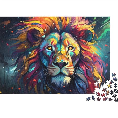 Puzzle für Erwachsene 1000 Teile Fantasie Buntes Löwenpuzzle für Erwachsene Holzpuzzle Schwierig und herausfordernd 50x75cm von LiJianXXL