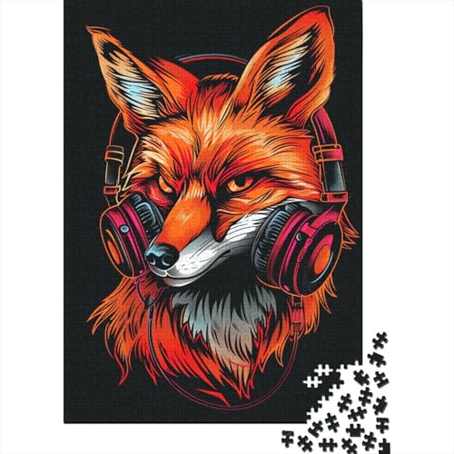 Puzzle für Erwachsene 1000 Teile Fuchs mit Sonnenbrille Quadratisches Puzzle für Erwachsene und Kinder Holzpuzzle Puzzle für Erwachsene Geschenke Größe: 75x50 cm von LiJianXXL