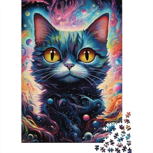 Puzzle für Erwachsene 1000 Teile Galaxy Cats Kreatives quadratisches Puzzle für Erwachsene und Kinder Holzpuzzle Herausforderndes Spiel Größe: 75 x 50 cm von LiJianXXL