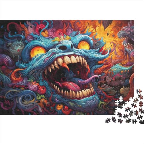 Puzzle für Erwachsene 1000 Wilde Bunte Monster Puzzle für Erwachsene Holzpuzzle Lernspiel 50x75 cm von LiJianXXL